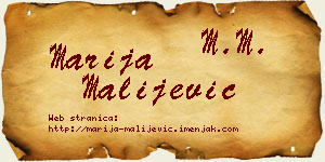 Marija Malijević vizit kartica